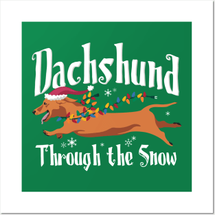 Dashchund Through the Snow Posters and Art